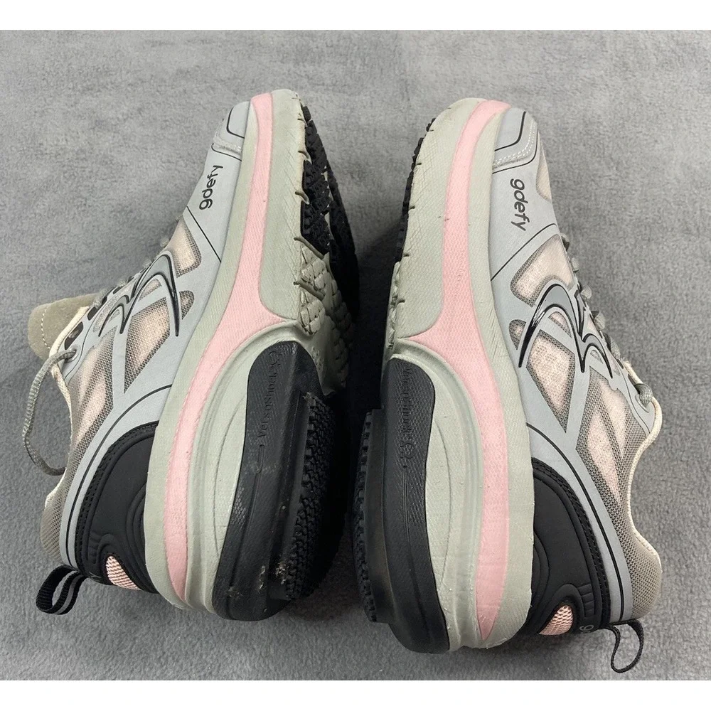 Gravity Defyer Gdefy Shoes Womens‎ 7.5 Gray Pink Ion Walking Sneakers Comfort